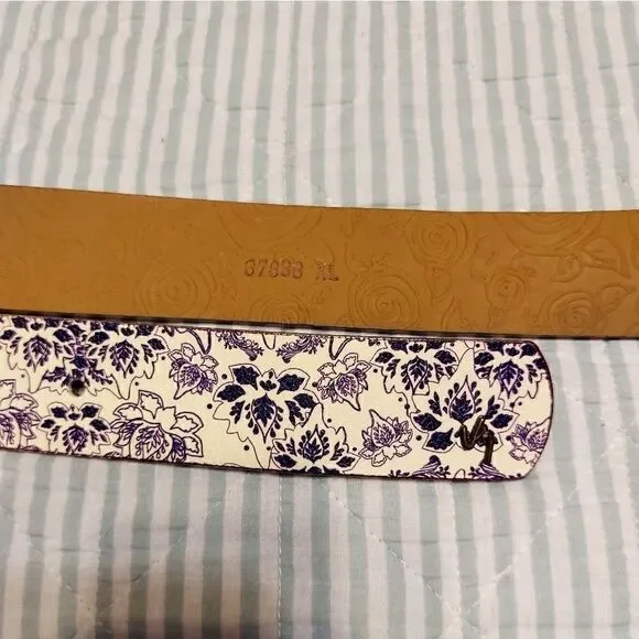Purple on White Leather belt